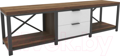 Тумба Hype Mebel Хельга 150x40 (черный/дуб галифакс олово) - фото