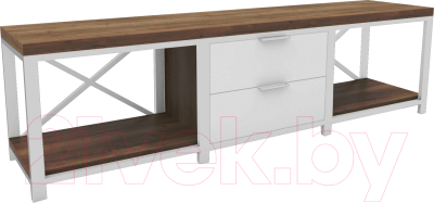 Тумба Hype Mebel Хельга 150x40 (белый/дуб галифакс олово) - фото