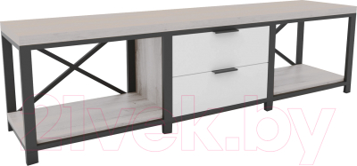 Тумба Hype Mebel Хельга 150x40 (черный/древесина белая) - фото