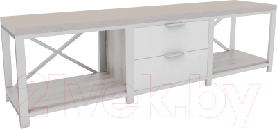 Тумба Hype Mebel Хельга 150x40 (белый/древесина белая) - фото