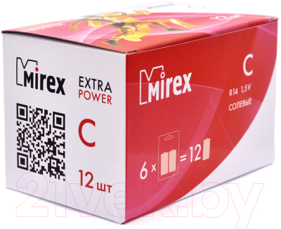 Комплект батареек Mirex R14 C 1.5V / 23702-ER14-E2