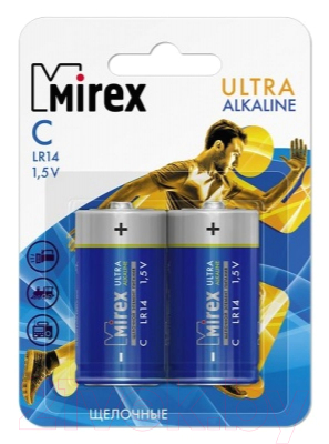 Комплект батареек Mirex R14 C 1.5V / 23702-LR14-E2 - фото