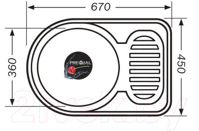 Мойка кухонная Premial 6745 0.8мм