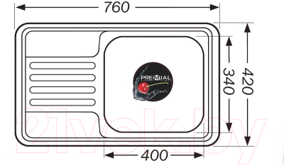 Мойка кухонная Premial 7642 0.8мм