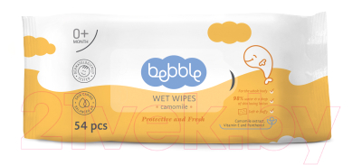Влажные салфетки детские Bebble С экстрактом ромашки - фото