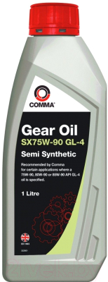 Трансмиссионное масло Comma Gear Oil GL4 SX 75W90 / SXGL41L - фото