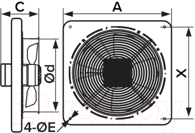 Вентилятор накладной ERA D 250 / Storm 250