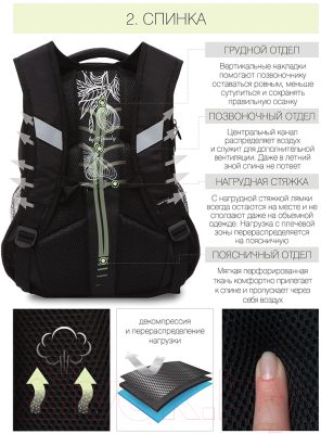 Школьный рюкзак Grizzly RG-161-3