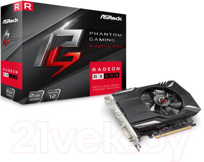 Видеокарта AsRock Phantom Gaming Radeon RX550 2GB GDDR5