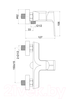 Смеситель Cersanit Wisla 63057
