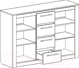 Тумба Мебельград Элана 1395 (дуб сонома)