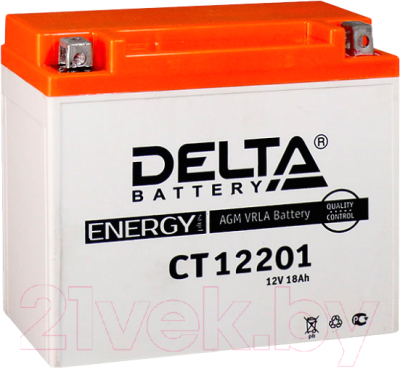 Мотоаккумулятор DELTA AGM СТ 12201 YTX20L-BS / YTX20HL-BS / YB16L-B / YB18L-A - фото