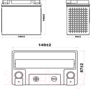 Мотоаккумулятор DELTA EPS 1214 YTX14-BS / YTX14H-BS