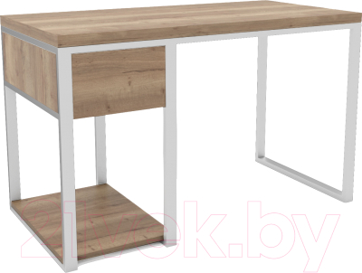 Письменный стол Hype Mebel Дэск 110x50 (белый/дуб галифакс натуральный) - фото