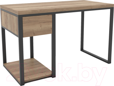 Письменный стол Hype Mebel Дэск 120x60 (черный/дуб галифакс натуральный) - фото