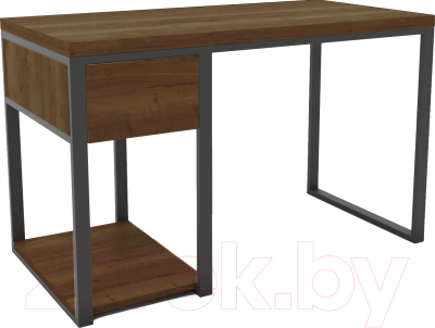 Письменный стол Hype Mebel Дэск 120x60 (черный/дуб галифакс олово) - фото