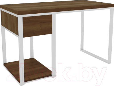 Письменный стол Hype Mebel Дэск 120x60 (белый/дуб галифакс олово) - фото