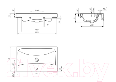 Тумба с умывальником Cersanit Louna 80 + Moduo