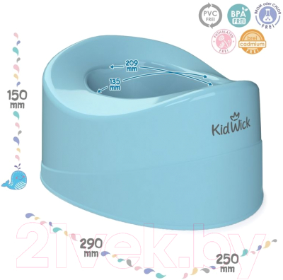 Детский горшок Kidwick Мини / KW010201 (голубой)