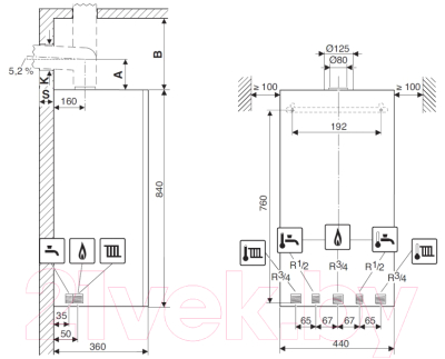 Газовый котел Buderus Logamax Plus GB172i / 7736901148