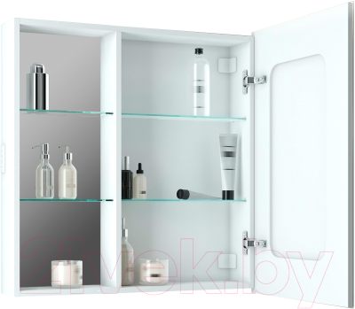 Шкаф с зеркалом для ванной Континент Aperio Led 80х80 L