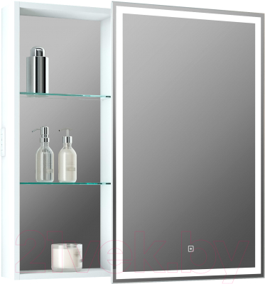 Шкаф с зеркалом для ванной Континент Aperio Led 80х80 R - фото