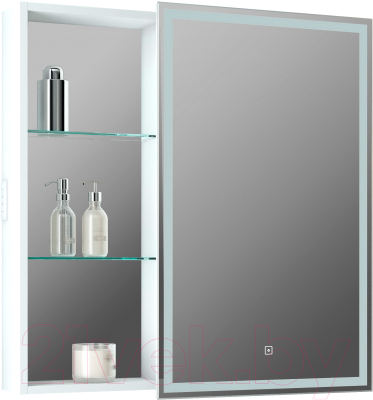 Шкаф с зеркалом для ванной Континент Aperio Led 80х80 R