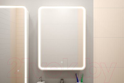 Шкаф с зеркалом для ванной Континент Elliott Led 55х80 L