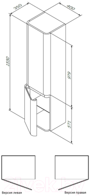 Шкаф-пенал для ванной AM.PM Sensation M30CHR0406NF