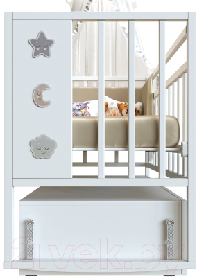 Детская кроватка VDK Mini Loft 3D Good Night маятник с ящиком