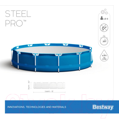 Каркасный бассейн Bestway Steel Pro 56706