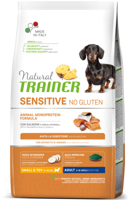 Сухой корм для собак Trainer Для мелких и миниат. пород с чувств-ным пищеварением с лососем - фото