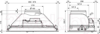 Вытяжка скрытая Elikor Casper 52Н-450-П3Д (нержавеющая сталь)