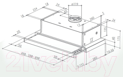 Вытяжка телескопическая Faber Flox Glass BK A50 (315.0567.355)