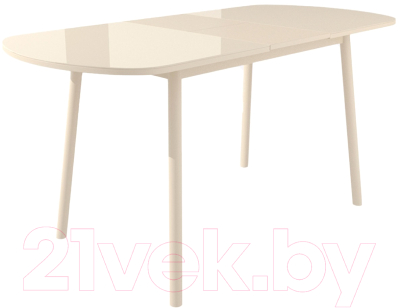 Обеденный стол Импэкс Leset Мидел Мини (металл кремовый/стекло кремовое)