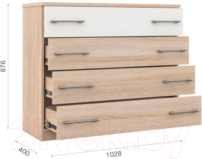 Комод Империал Аврора (дуб сонома/белый)