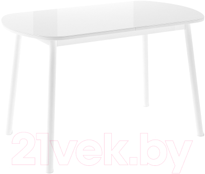Обеденный стол Импэкс Leset Мидел Мини (металл белый/стекло белое) - фото