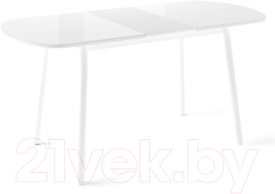 Обеденный стол Импэкс Leset Мидел Мини (металл белый/стекло белое)