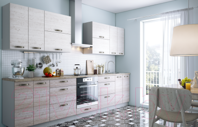 Шкаф под мойку Anrex Alesia 2D/60-F1 (серый/сосна винтаж)