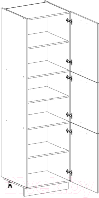 Шкаф-пенал кухонный Anrex Alesia 3D/60-F1 (серый/сосна винтаж)