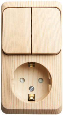 Блок выключатель+розетка Systeme (Schneider) Electric Этюд BPA16-202D - фото