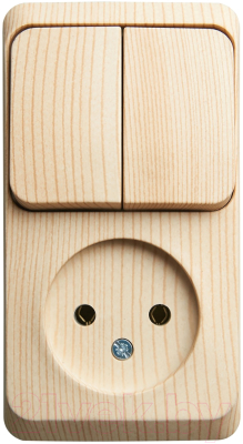 Блок выключатель+розетка Systeme (Schneider) Electric Этюд BPA16-205D - фото