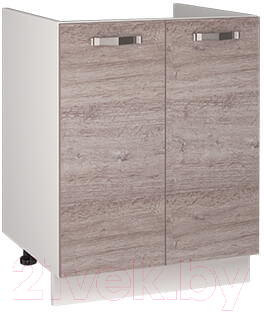 Шкаф под мойку Anrex Alesia 2D/60-F1 (серый/дуб анкона) - фото