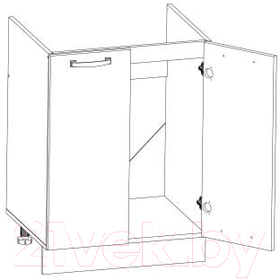 Шкаф под мойку Anrex Alesia 2D/60-F1 (серый/дуб анкона)