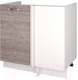 Шкаф под мойку Anrex Alesia угловой 1D/80 F1 (серый/дуб анкона) - фото