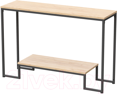 Консольный столик Millwood Пекин 4 Лофт Л 120x35x80 (дуб золотой Craft/металл черный) - фото