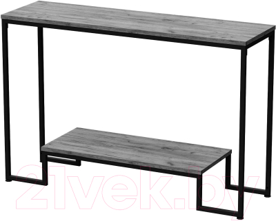 Консольный столик Millwood Пекин 4 Лофт Л 120x35x80 (сосна пассадена/металл черный) - фото