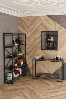 Консольный столик Millwood Пекин 4 Лофт Л 120x35x80 (сосна пассадена/металл черный)