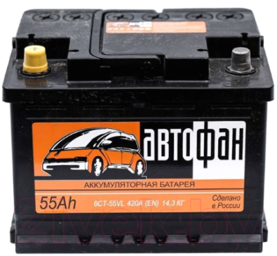 Автомобильный аккумулятор Автофан 6СТ-55 - фото
