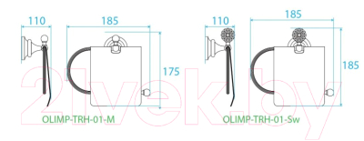 Держатель для туалетной бумаги Cezares OLIMP-TRH-02-M